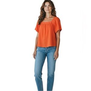 NWT Madewell Bright Orange Square Neck Top